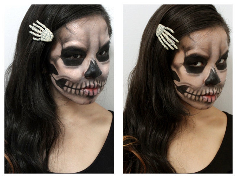 2 Skeleton Hand Barrettes