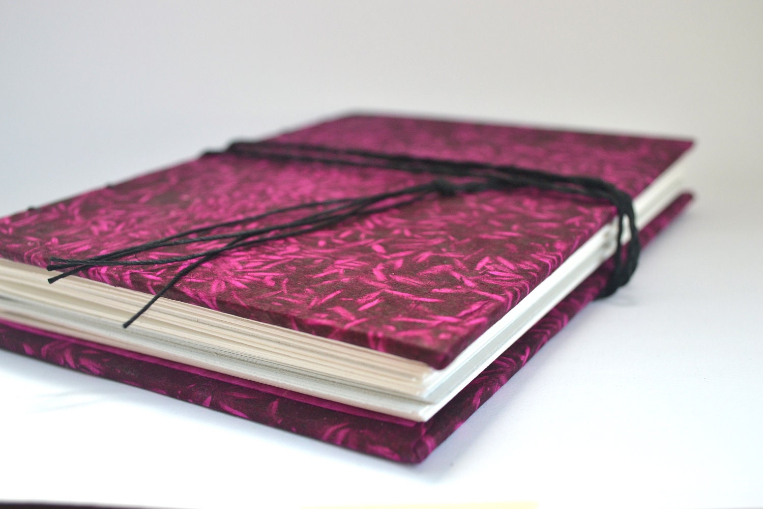Hot Pink Coptic Watercolour Travel Journal, Hand Stitched Sketchbook
