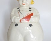 American Bisque Pottery Cookie Jar Dutch Boy with Sailboat