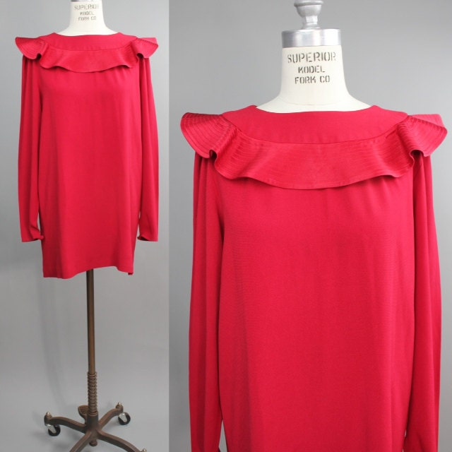 Vintage Albert Nipon Boutique Cape Collar Mini Dress / s-m