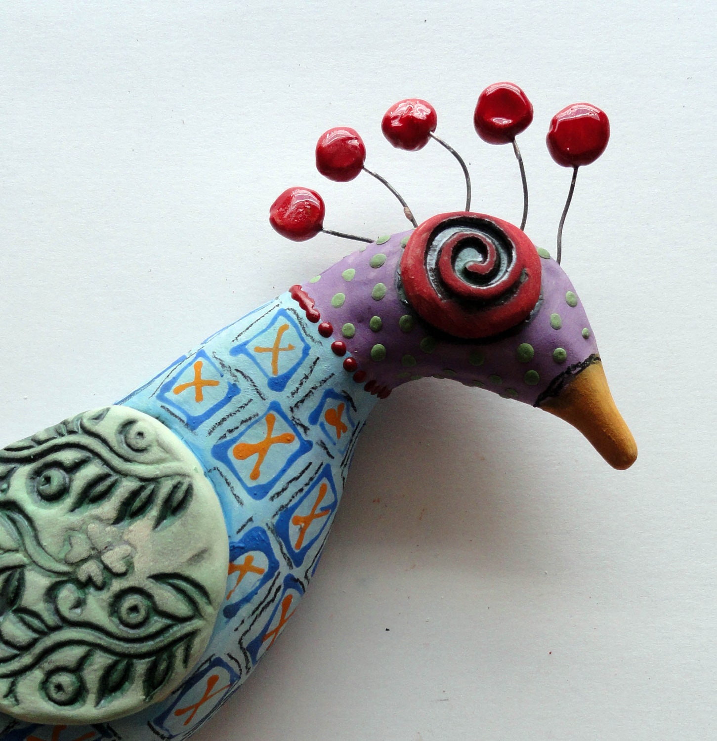 Bird of Paradise Ceramic Wall Sculpture Multi Color