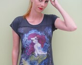 WOMENS Mermaid T-Shirt, Tattooed Mermaid, S/M/L/XL