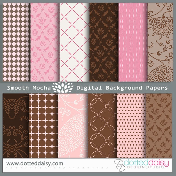 Instant Download--Smooth Mocha  Digital Background Papers