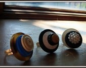Three Blue Colored Button Rings