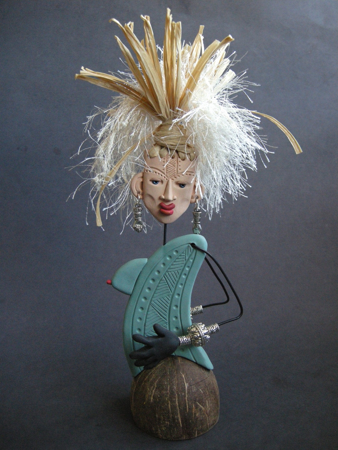 Ms. Blanca - Mixed Media Art Doll