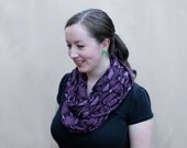 Purple Glitter Snakeskin Infinity Scarf