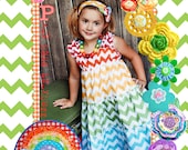 Chevron Dress - Rainbow Dress - Tiered Dress