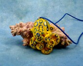 Blue Ringed Octopus Necklace, Polymer Clay Jewelry Pendant