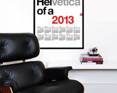 2013 calendar poster print retro kitchen art Mid Century Modern retro office - Helvetica calendar 2013 - 50 x 70 cm