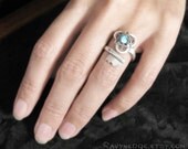 Charmed - Choose Your Color - Swarovski and Silver Shamrock Clover Skeleton Key Ring