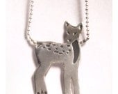 Sterling silver necklace with a deer shaped pendant