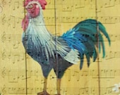 Country Rooster is a 10x8 Sheet Music Art Print of a Painting by Jimmie