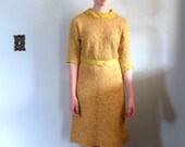 vintage 1940s Dress  // Saffron Knit Dress