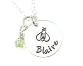Little Diva Honey Bee - Hand Stamped Personalized Necklace