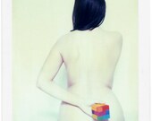 8x10 polaroid vintage photography art nude bauhaus cube giclee printed on archival paper, hand signed by its author