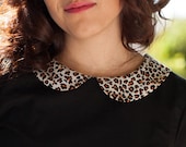 peter pan collar blouse leopard print collar and buttons - Brenda style