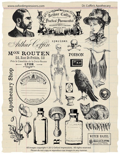 Apothecary Rubber Stamp Collection