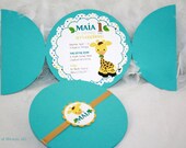 Cute Giraffe Birthday Invitation Il_170x135