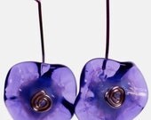 sale earrings silver and handblown glass floral drop earrings in dante purple by Paulbead sale special
