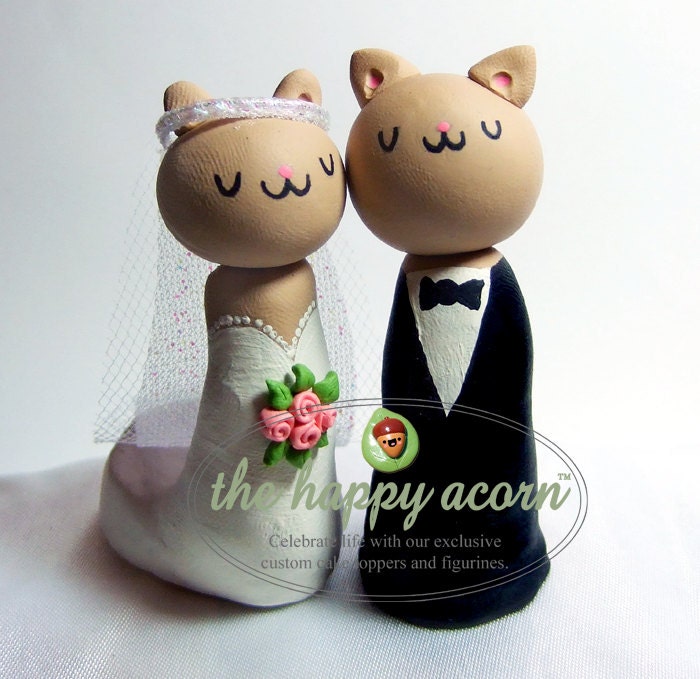 Wedding Cake Topper Kitty Cats