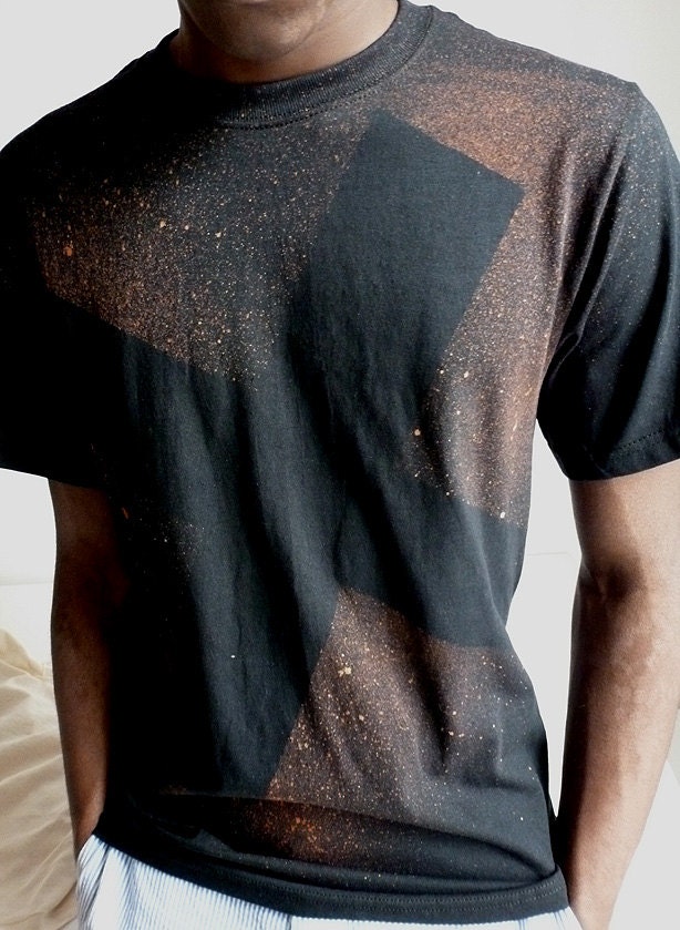 Black t shirt with bar designs