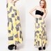70s Yellow and Black Maxi Skirt