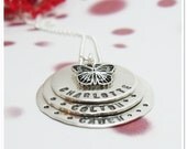 SALE -Personalized Mommy Necklace Triple Stack - Hand Stamped Sterling Silver 3 layer Necklace