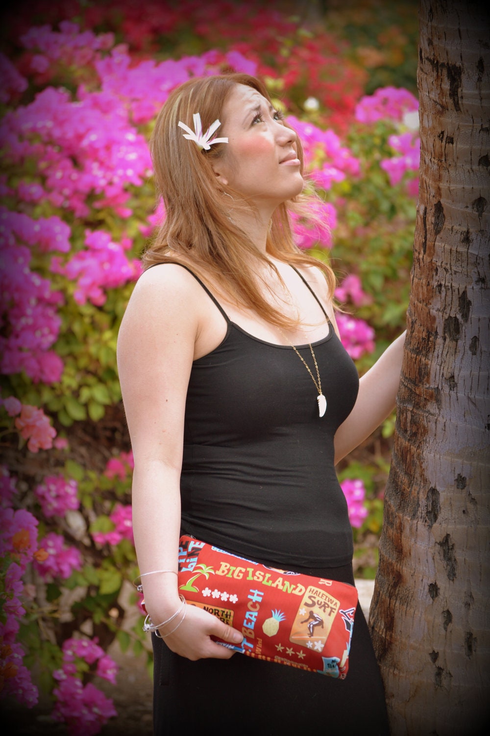 Big Island Hawaii Zippered Clutch with wrist strap