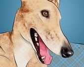 Wicket, 11x14" Fawn Greyhound Pop Art Print, Dog Art