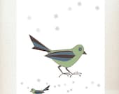 Mama Bird & Baby Bird 2 ( Little birdie print, Birdie and Mommy, Bird family, Nursery decor )