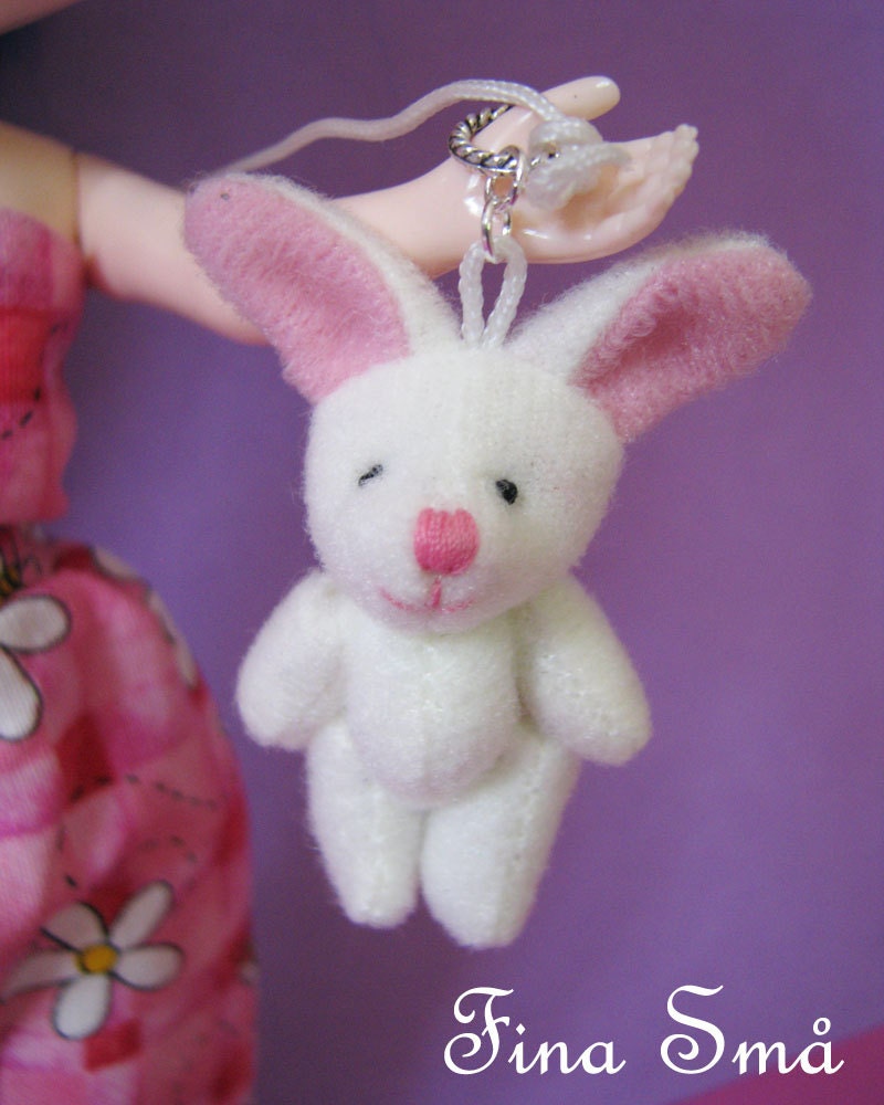 SALE LAST CHANCE Blythe Pull Charm White soft cute rabbit