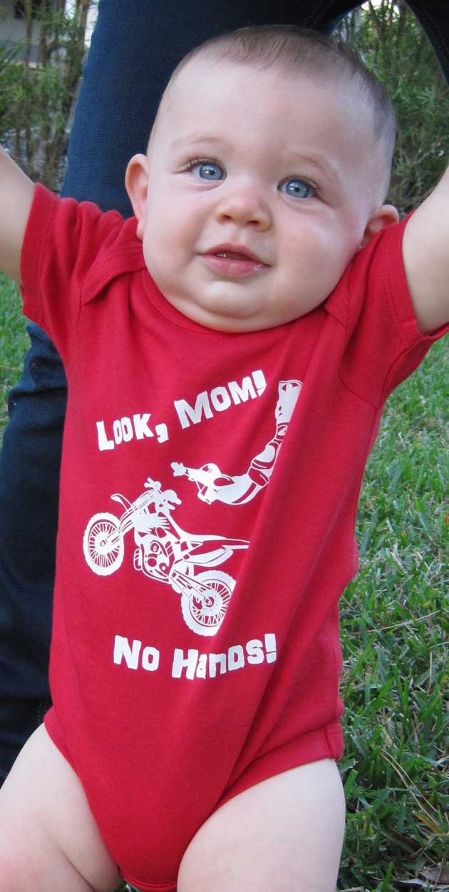 Dirt Bike Baby Onesie - Look Mom, No Hands