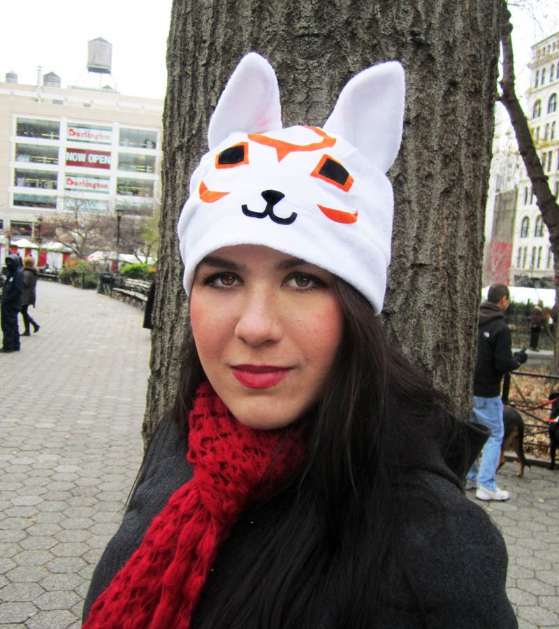 Okami Okamiden Wolf Chibiterasu Fleece Hat Anime Manga Cosplay Rave Skiing Snowboarding Video Game