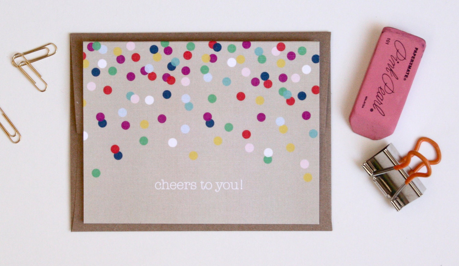 Confetti Greeting Card // Happy Birthday // Hello There // Just Because Card // Cheers to You