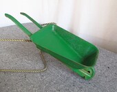 Toy Miniature Wheelbarrow Stamped Steel or Iron 1920s 1930s Green