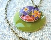 Tropical Purple - A Mexican Oilcloth Inspired Necklace