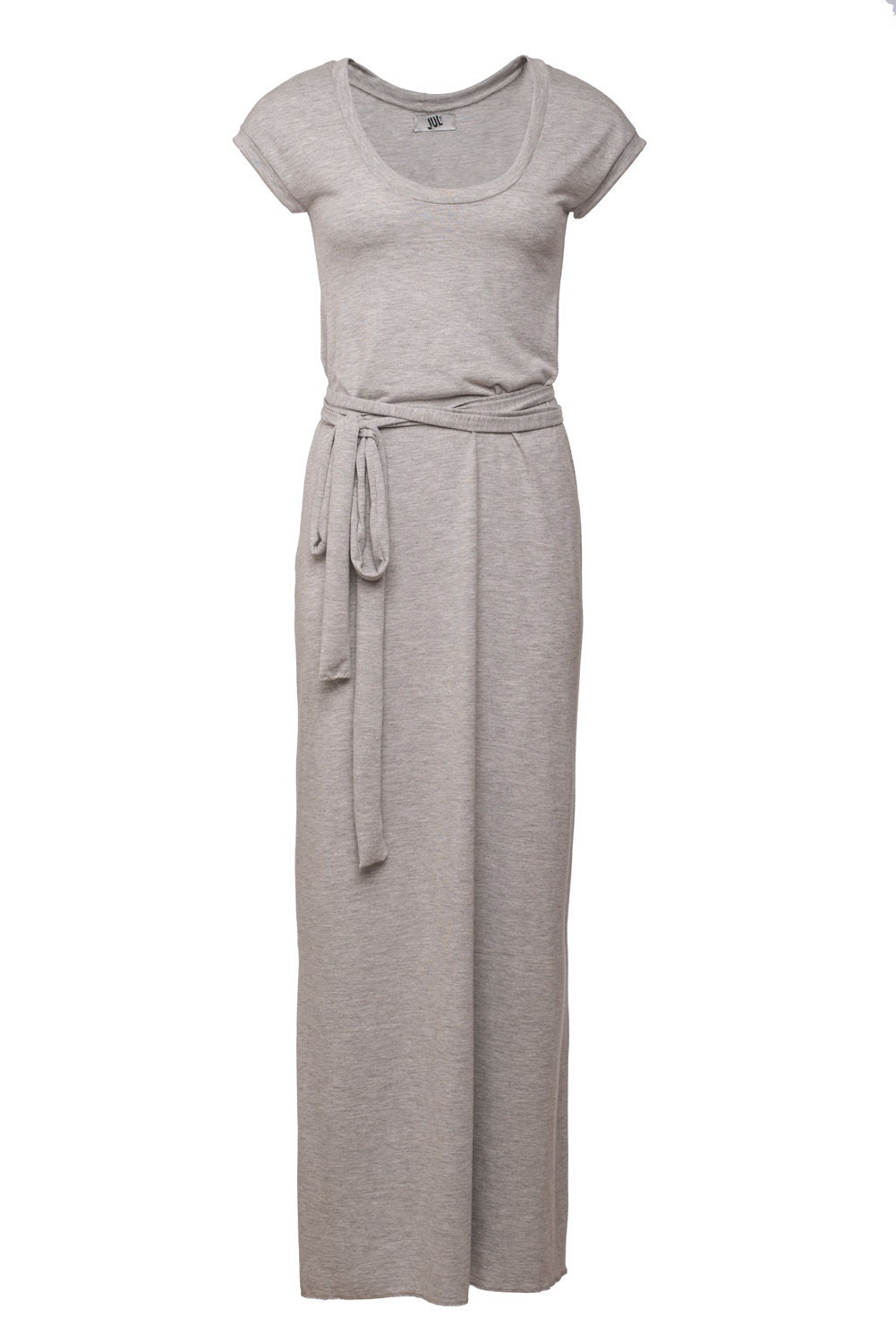 Tee shirt dress.MAXI dress. Long grey dress. LIGHT grey dress. Womens maxi dress. Winter dress.Tshirt dress. 10% OFF