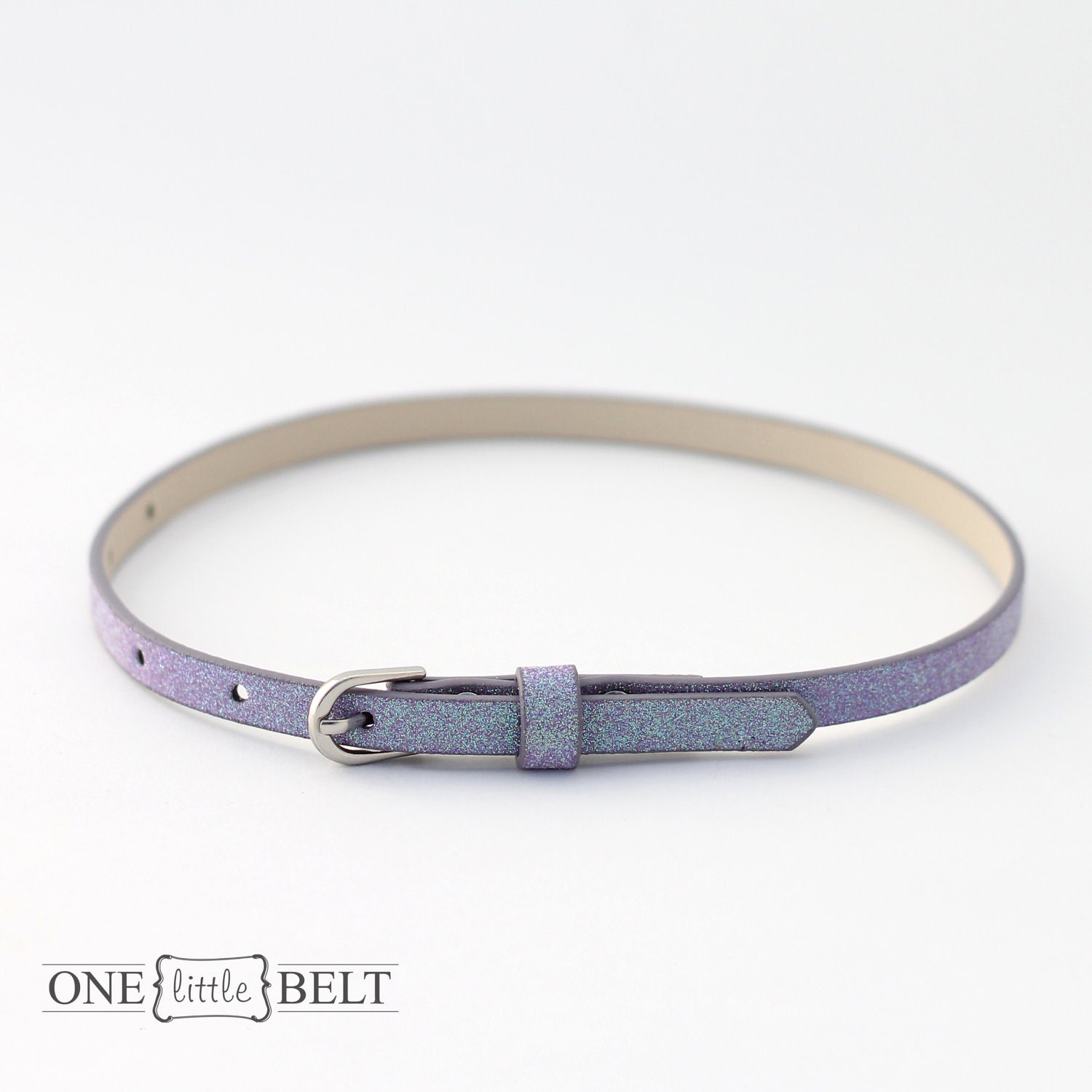 Toddler or Baby Girls Lavender Glitter Belt