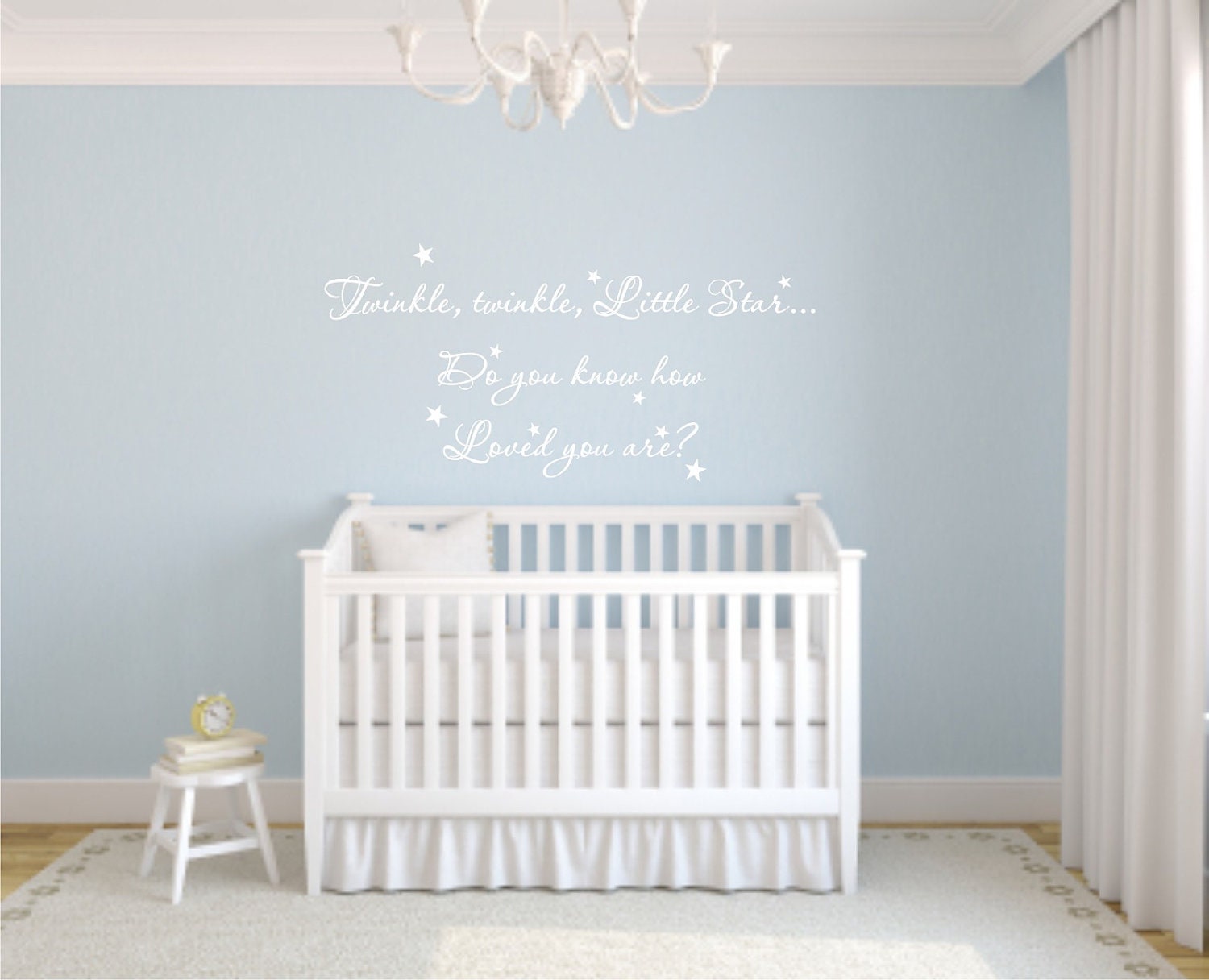 Vinyl Wall Decal Twinkle Twinkle Little Star, Do You Know How Loved You Are - Child's Room Vinyl Wall Decal - Baby's Room Vinyl Wall Decal