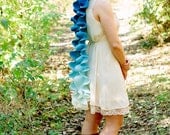 Scarf. Ruffle Scarf. Felted Scarf. Gradient Scarf. Ombre Scarf. Handmade Merino Wool Scarf.