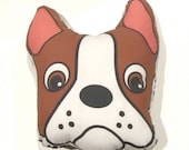 Brown Boston Terrier Pillow Head