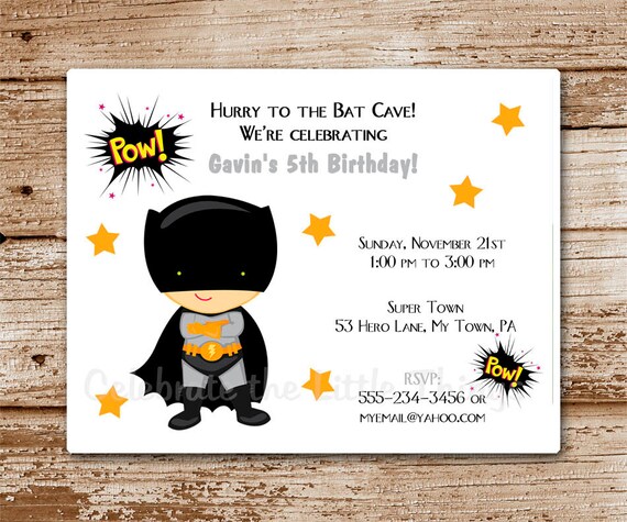 SET of 12 SUPER HERO Invitations : Boy and Girl SuperHeros Il_570xn