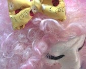 Little Red Ladybugs Against a Lemon Yellow Sky Mini Stuffed Nellie Bow