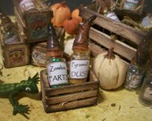 2 Miniature Magic Potions in Glass Bottles with Dragon Horn or Unicorn Horn Stoppers, YOUR CHOICE of Any Two Listed, Dollhouse Miniature