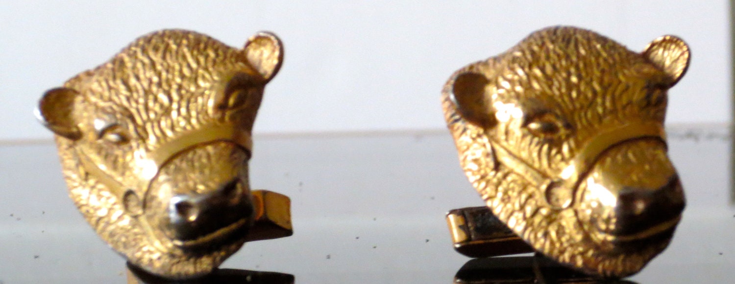 Incredible Vintage  Bulls Head Fenwick & Sailor 1950s Cuff Links