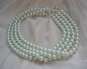 Bridesmaids Gifts Set of Four Pearl Necklaces With White Pearls Wedding Jewelry Bridesmaid Jewelry Bridesmaid gifts