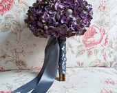 Lavender and Gray Hydrangea Wedding Bouquet