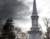 CHURCH STEEPLE as Storm Approaches, Fine Art Photography, Cape Cod, MASSACHUSETTS, Church, Religious Art, Cape Cod Landscape, Dark Surreal