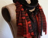 Distressed Velvety Cowl Scarf Accessory Deathrock Punk by Coffin Kitsch