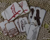 Hobbit Tags Variety Pack - Handstamped Set of Ten from hand carved stamps - Hobbit Lord of the Rings LOTR